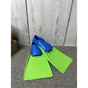 Finis Long Floating Swim Floating Fins Size US Jr 8-11 Snorkeling Blue Green